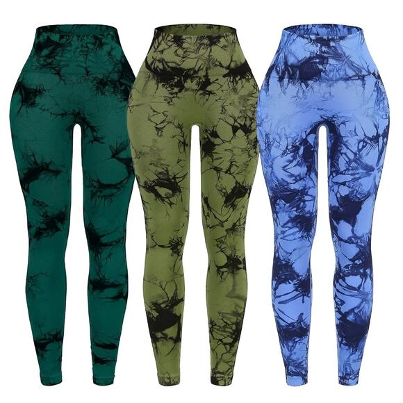 OVESPORT 3 Piece Workout Leggings Women's Size S Seamless Lifting High Waisted - Picture 1 of 7